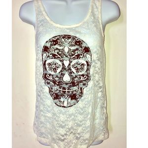 H&M Lace Skull Shirt NWT